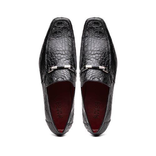 Marco Di Milano Fabro Caiman Black Bit Loafers