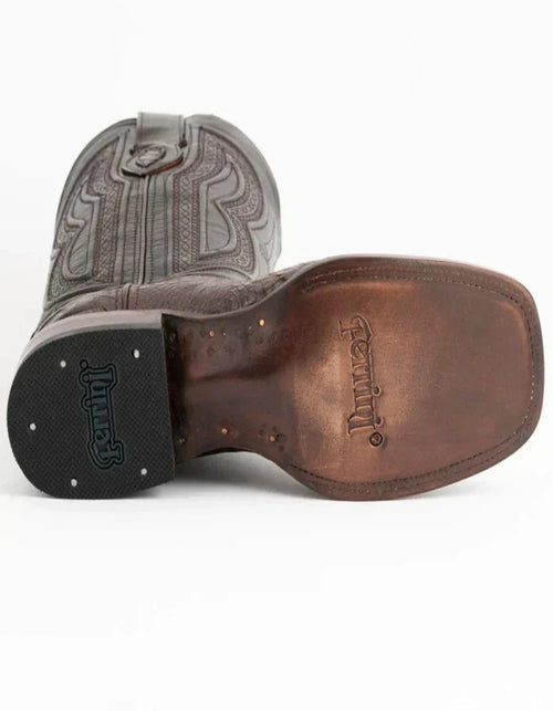 Ferrini Men's Dakota Belly Caiman Western Boots - Square Toe Handcrafted Chocolate Ferrini USA