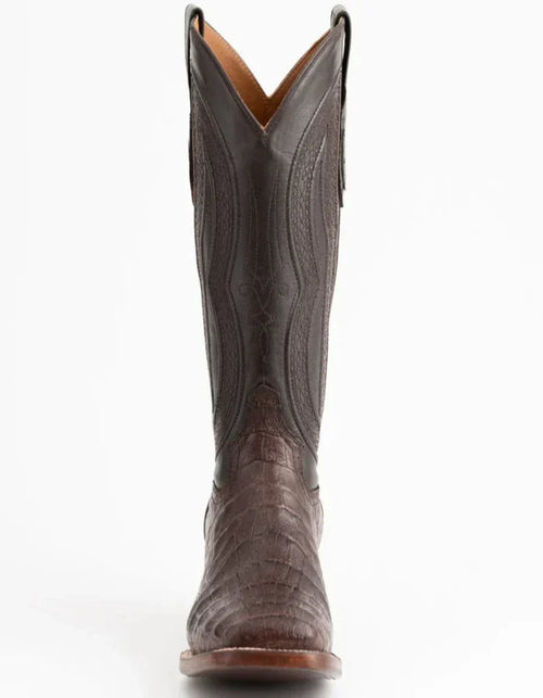 Ferrini Men's Dakota Belly Caiman Western Boots - Square Toe Handcrafted Chocolate Ferrini USA
