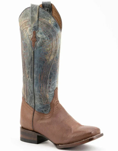 Ferrini Men's Morgan Smooth Ostrich Square Toe Boots Handcrafted - Kango Brown 1029307 Ferrini USA