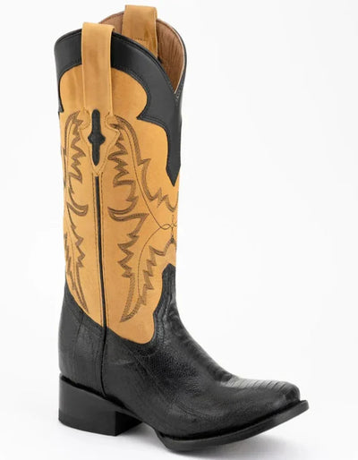 Ferrini Men's Nash Ostrich Leg Boots Handcrafted - Black Ferrini USA