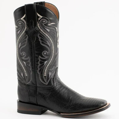 Ferrini Men's Taylor Lizard Square Toe Handcrafted - Black 1119304 Ferrini USA