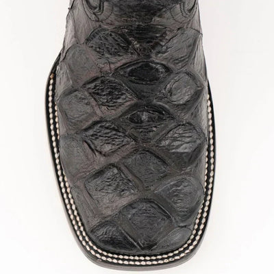 Ferrini Women's Bronco Square Toe Boots Pirarucu Fish Print - Black 9339304 Ferrini USA