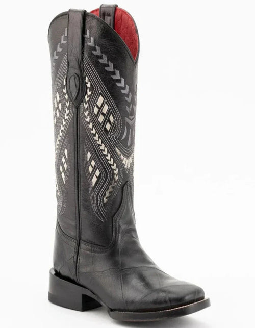 Ferrini Women's Jesse Square Toe Boots Alligator Print - Black Ferrini USA