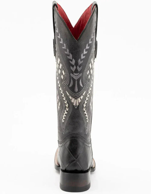 Ferrini Women's Jesse Square Toe Boots Alligator Print - Black Ferrini USA