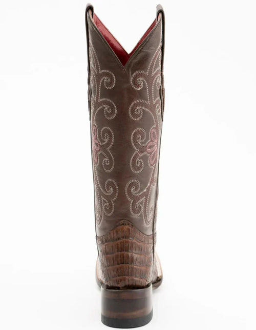 Ferrini Women's Stampede Square Toe Boots Crocodile Print - Rust Brown Ferrini USA