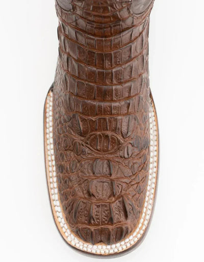 Ferrini Women's Stampede Square Toe Boots Crocodile Print - Rust Brown Ferrini USA