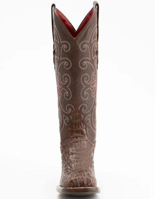 Ferrini Women's Stampede Square Toe Boots Crocodile Print - Rust Brown Ferrini USA