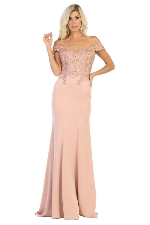 Fitted Evening Gown Mermaid Long Formal Prom Dress by May Queen MQ1675