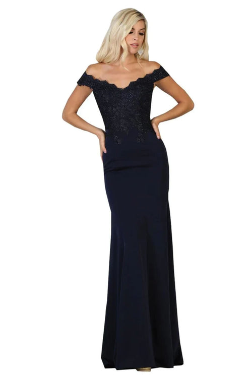 Fitted Evening Gown Mermaid Long Formal Prom Dress by May Queen MQ1675