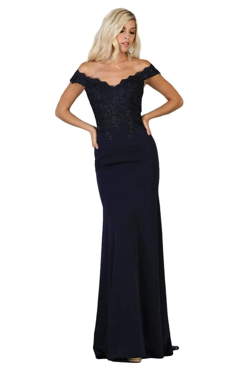 Fitted Evening Gown Mermaid Long Formal Prom Dress by May Queen MQ1675