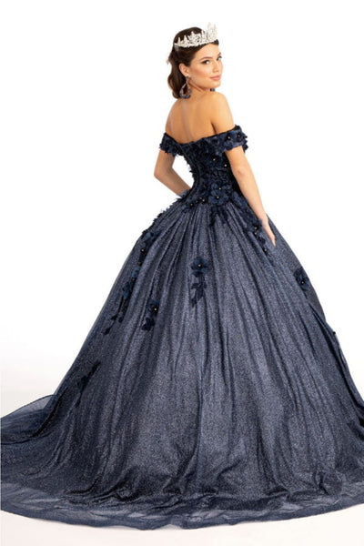 Floral Embroidered Sweet 16 Ball Gown Off Shoulder Quinceanera Dress by Elizabeth K GL1971