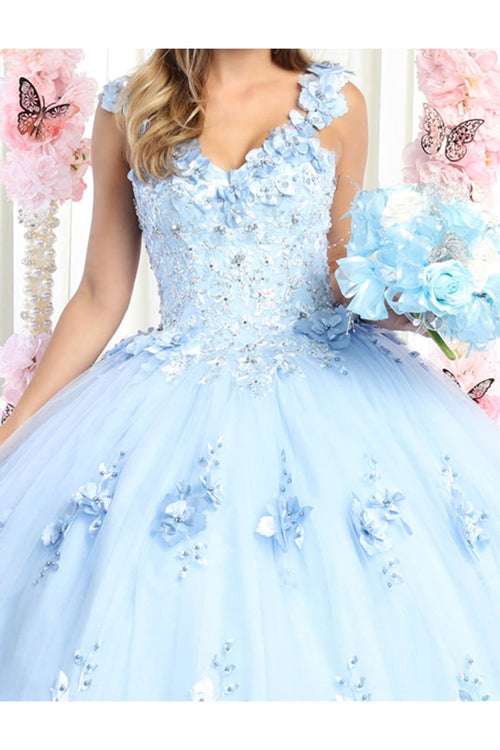 Floral QuinceaƱera Gown