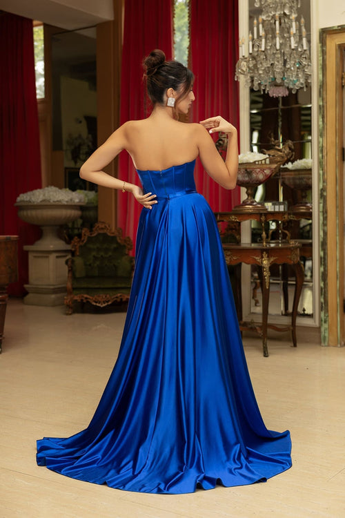 Formal Dress Sweetheart High Slit Sheath Prom Gown By May Queen MQ2144