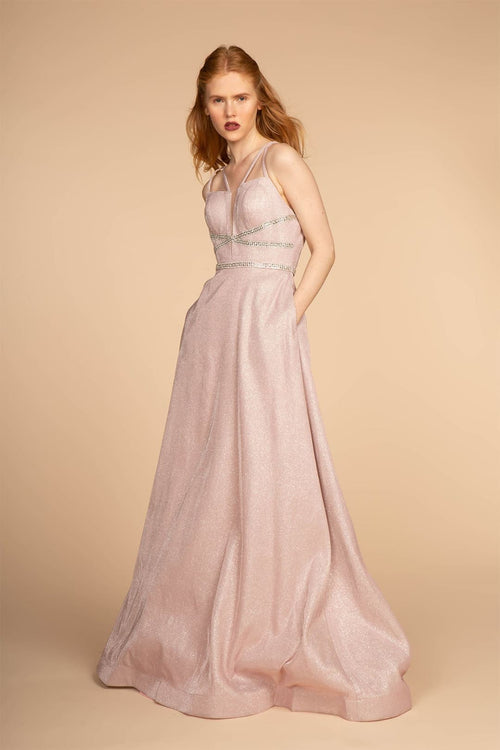 Glitter A-Line Gown With Pockets by Elizabeth KGL2506