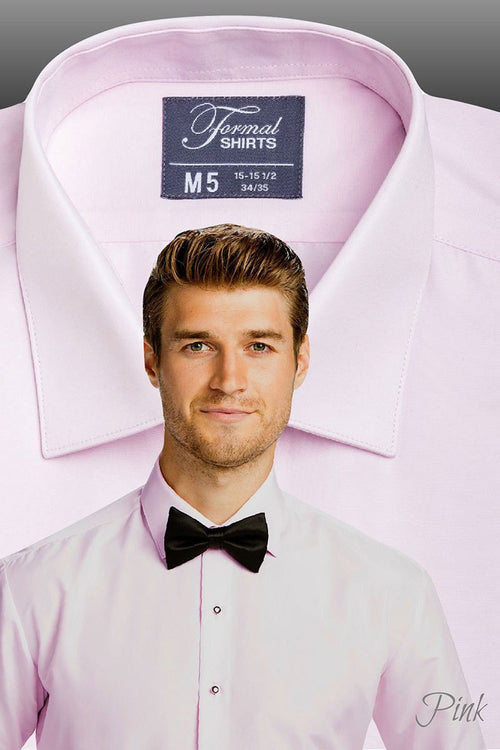 Jessie Pink Laydown Tuxedo Shirt by Formal Shirts