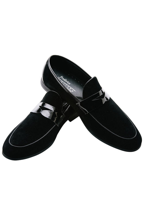 New Yorker Black Suede Frederico Leone Tuxedo Shoes