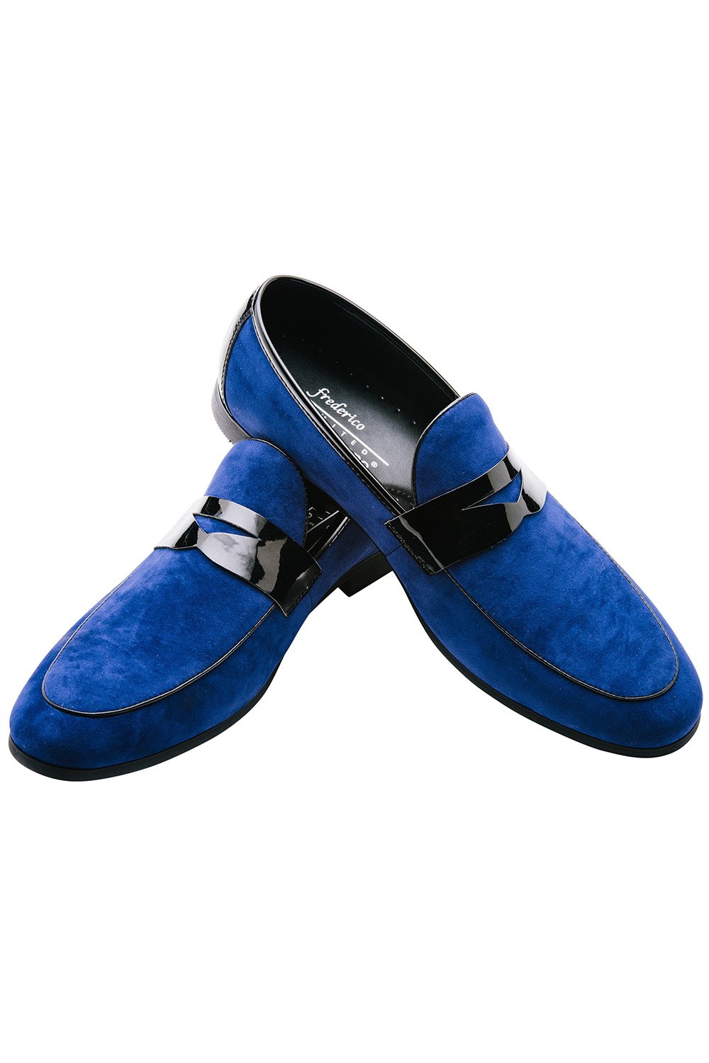 New Yorker Blue Suede Frederico Leone Tuxedo Shoes – SuitUSA