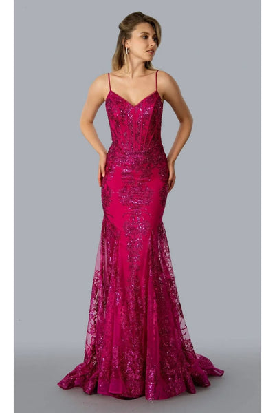 Fuchsia Prom Dress Mermaid Formal Evening Gown Stella Couture 21066