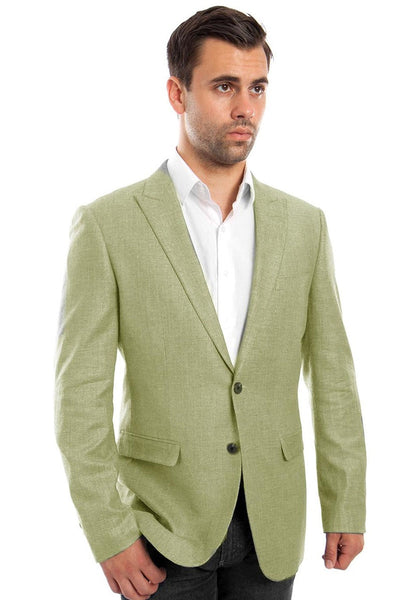 Men's Linen Mint Green Blazer by Tazio Suits