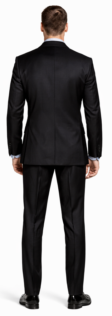 Giorgio Fiorelli Black and French Blue Two-Button Suit by Usamensoutlet