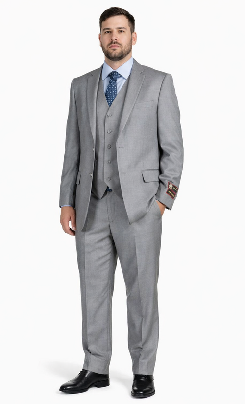 Giorgio Fiorelli Grey Two-Button Suit + Vest