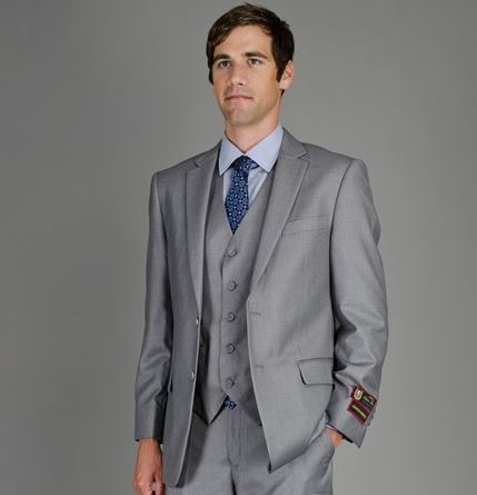 Giorgio Fiorelli Grey Two-Button Suit + Vest by Usamensoutlet