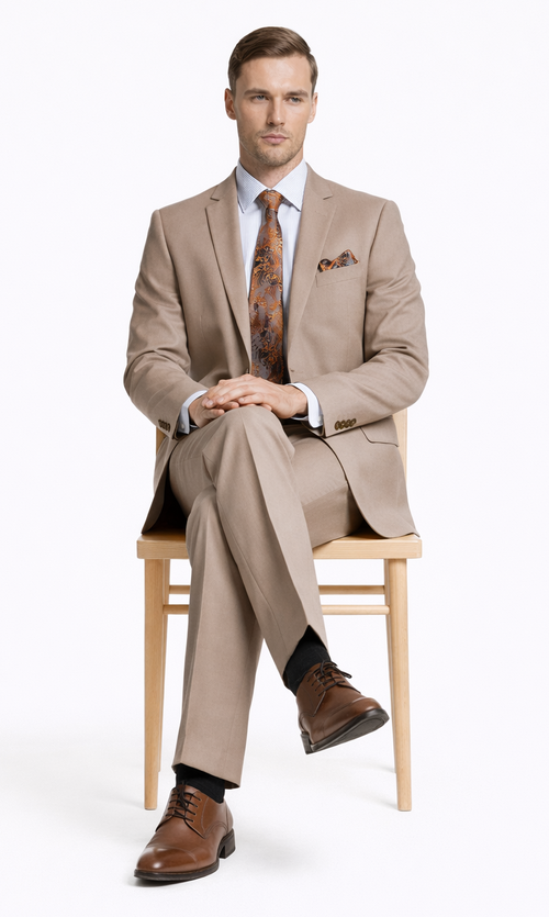 Giorgio Fiorelli Two-Button Suit in Burgundy, Camel, Beige