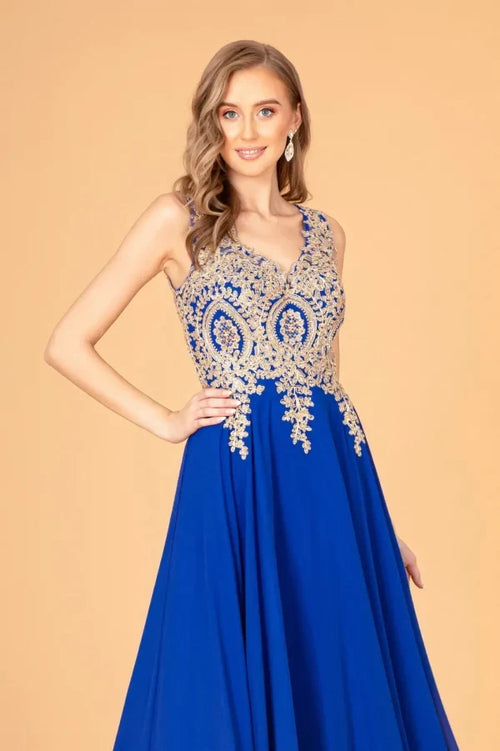 Embroidered Chiffon Dress by Elizabeth K GL2311