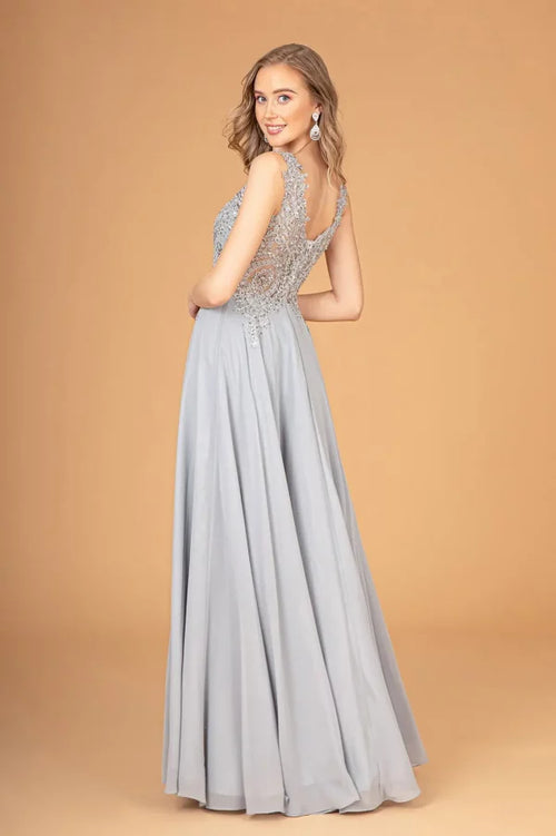 Embroidered Chiffon Dress by Elizabeth K GL2311