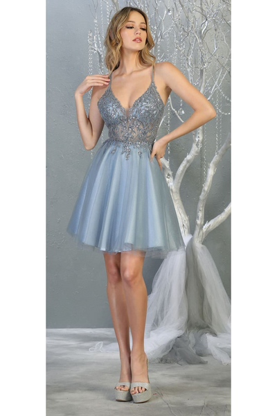 Dama Dresses for Quinceanera in Dusty Blue Style MQ1813 Quince Outfit