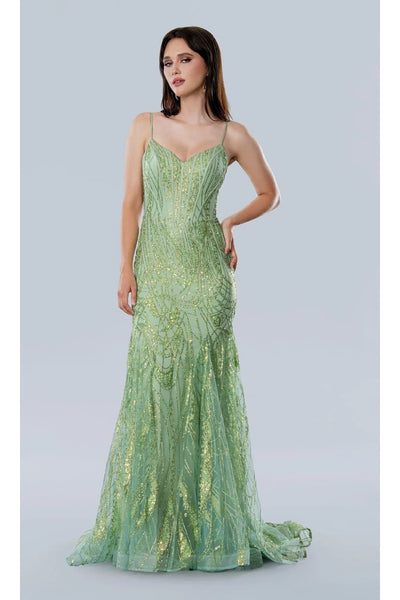 Green Prom Dress Sequins Formal Evening Gown Stella Couture 25105