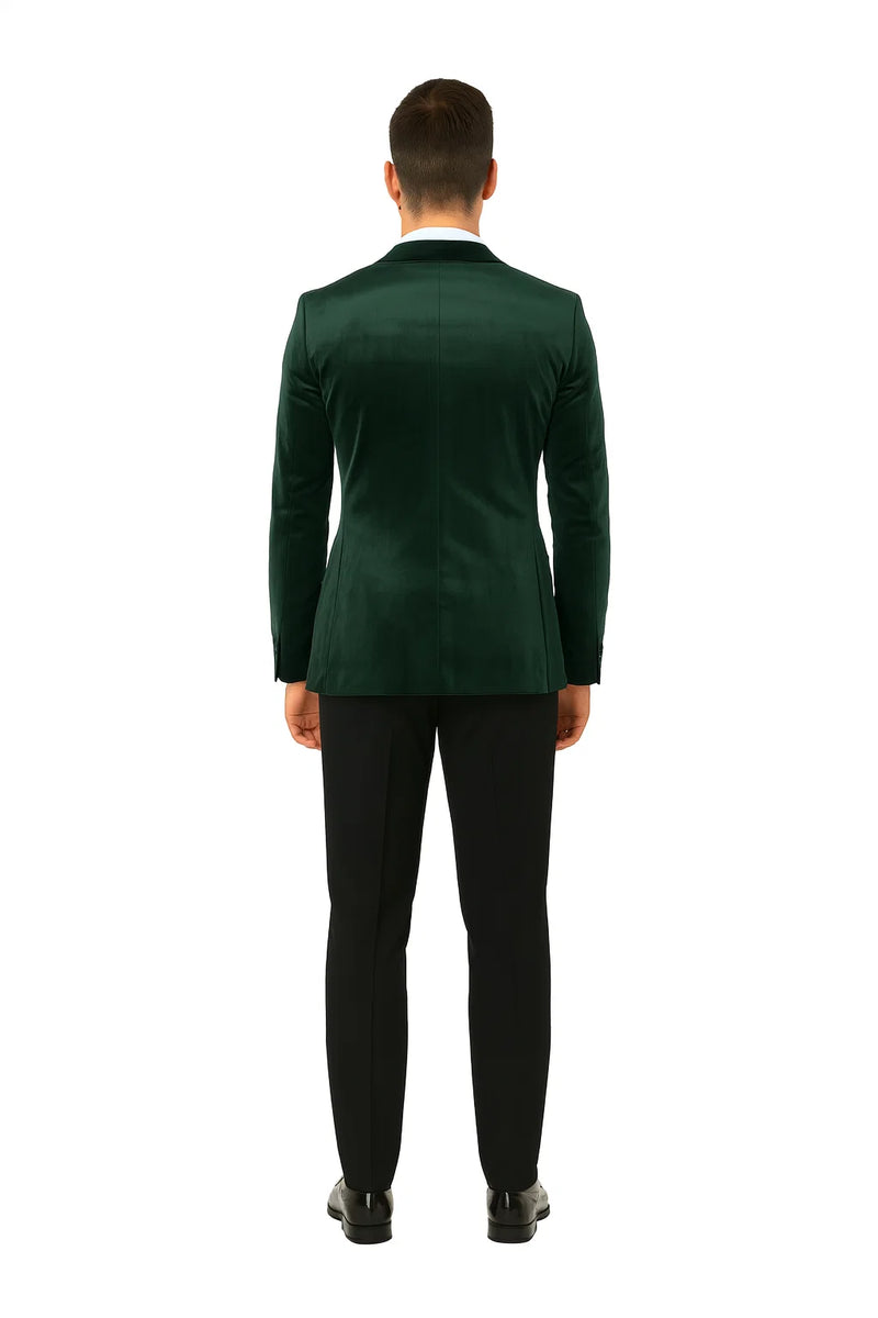 Green Velvet Double Breasted Tuxedo Jacket – Wedding & Prom
