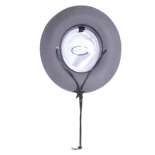 Grey Fedora Earp Wide Brim Hat by Ferrecci