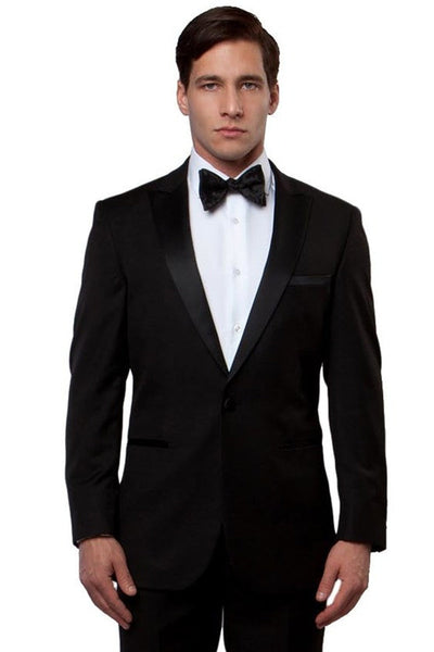 Men's Slim Fit Black Peak Lapel Tuxedo