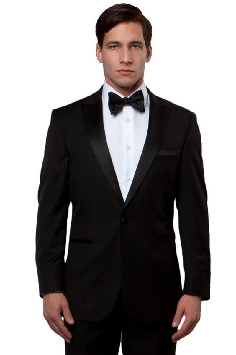 Men's Slim Fit Black Peak Lapel Tuxedo