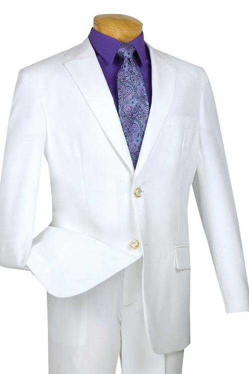 Mens Classic Fit Poplin Club Sport Coat Blazer in White