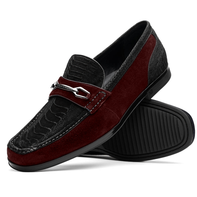 Marco Di Milano Hugo Black & Wine Leather Dress Shoe