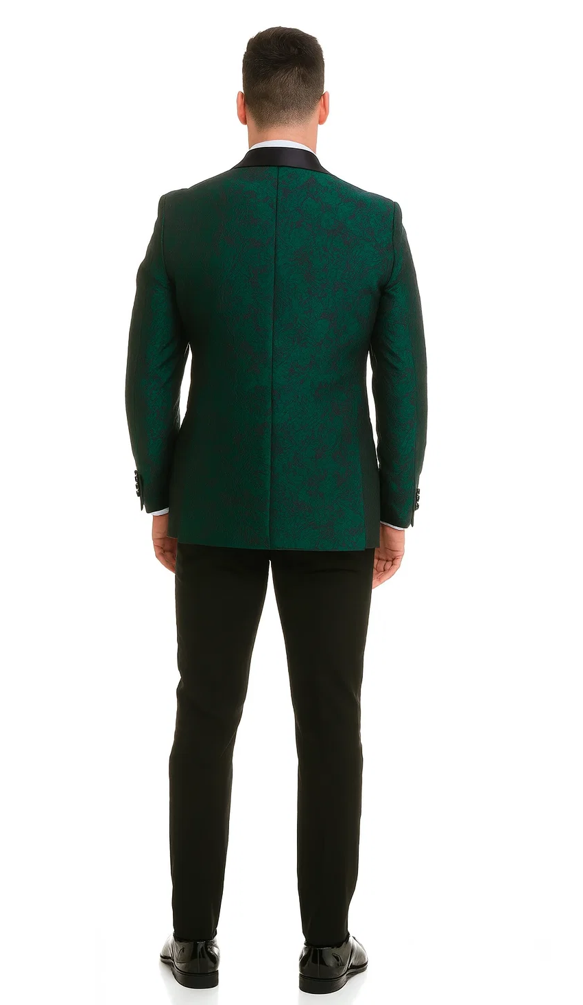 Hunter Green Floral Tuxedo with Shawl Lapel β 4 Piece Slim Fit Set