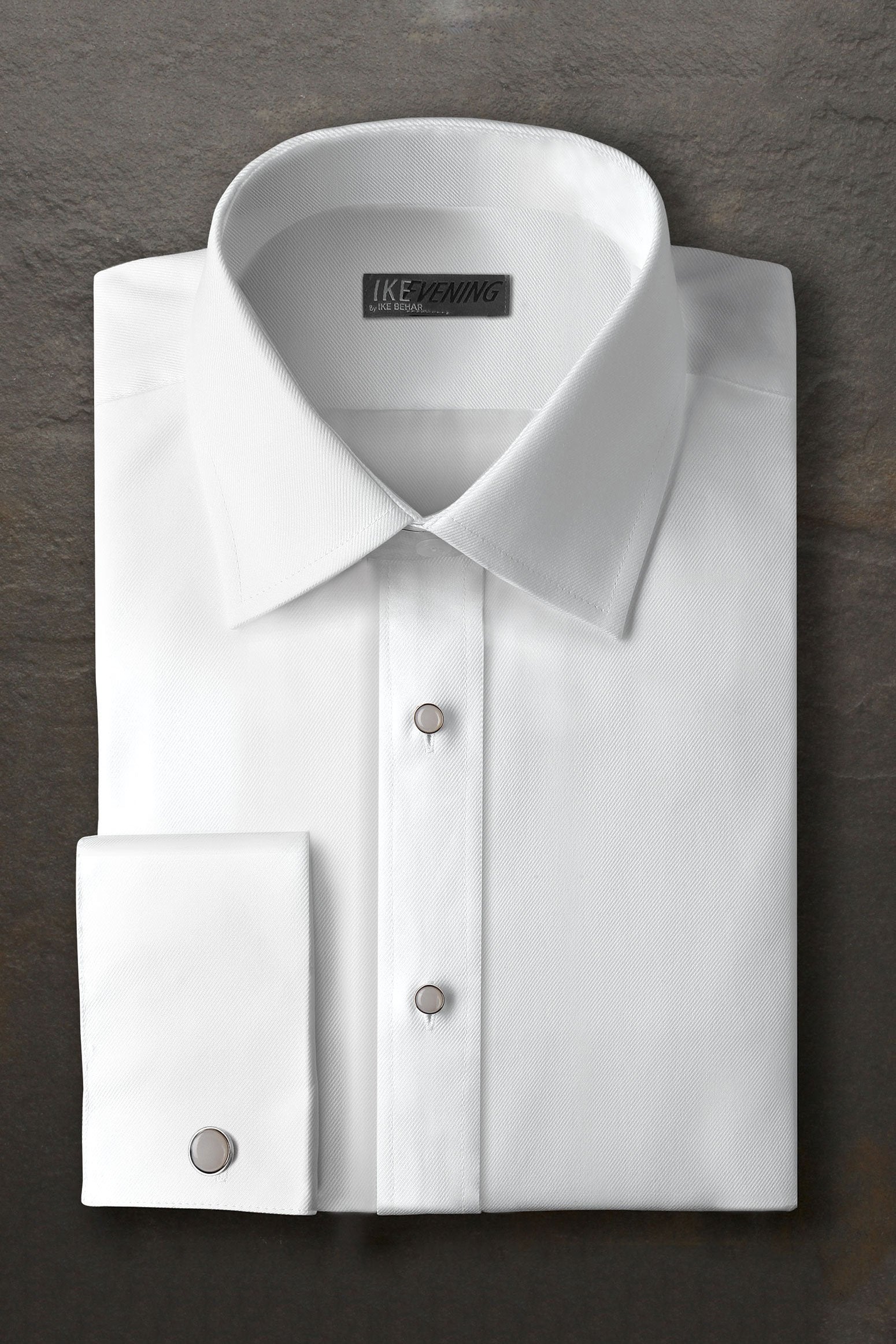 Diagonal White Laydown Tuxedo Shirt – SuitUSA