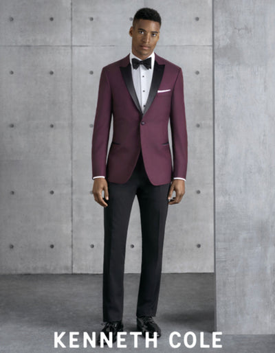 Maroon Prom Suit - Maroon Prom Tuxedo Suits - Maroon Wedding Tuxedo Mens Slim Fit One Button Peak Tuxedo Burgundy