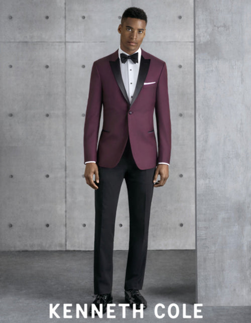 Maroon Prom Suit - Maroon Prom Tuxedo Suits - Maroon Wedding Tuxedo Mens Slim Fit One Button Peak Tuxedo Burgundy