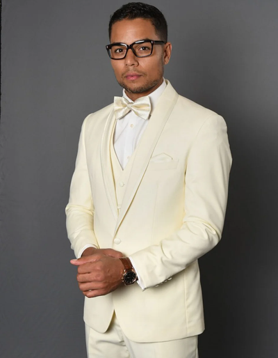 White Prom Suit - White Prom Tuxedo Suits - White Wedding Tuxedo in Wool