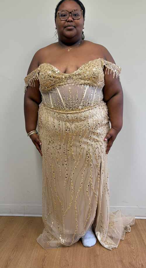 Long Sequins Prom Dress Off-Shoulder Evening Gown & Plus Size By MQ2132-New Collection
