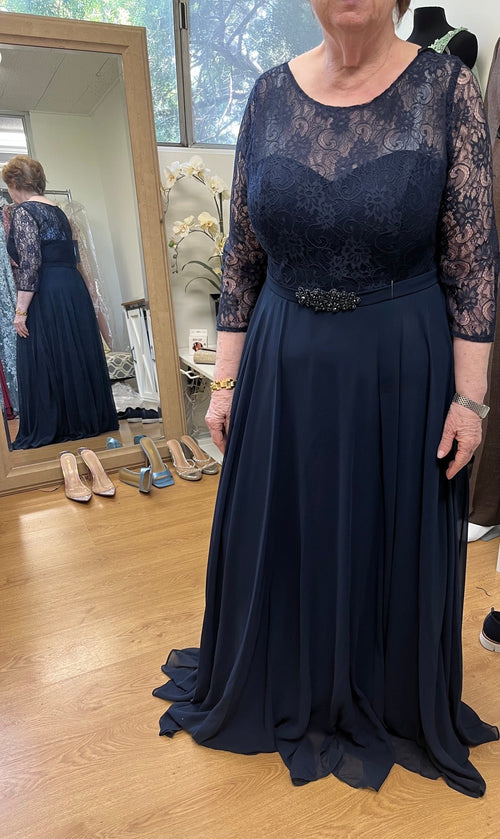 Eva USA 3227 A-Line Lace Detailed Mother of the Bride Gown