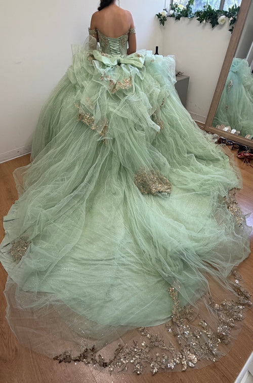 Quinceanera Dress Sweetheart Ruffles Sequin Prom Gown Germoso vestido - Vestidos de 15 aƱos LK272
