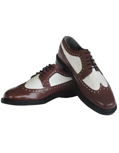 Groom Wedding Shoes - Tuxedo Shoes in Brown and White