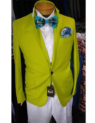Men's Neon Green Blazer - Light Green Sport Coat mensusain