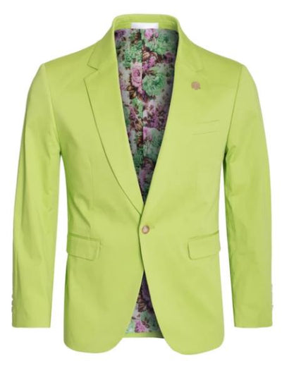 Men's Cotton Stretch Slim Fit Blazer Apple