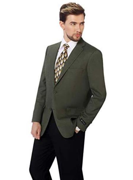 Men's Classic Fit Sport Coat Suit Jacket Blazer Olive mensusain